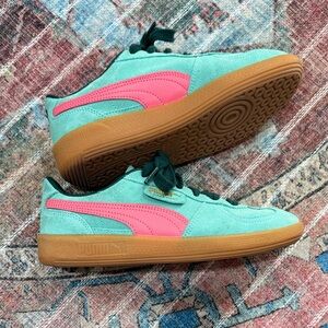 Turquoise & Pink Puma Palermo Sneakers